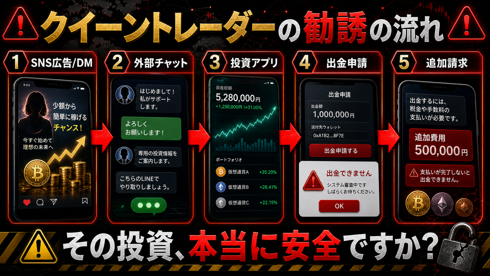 Queen Traderを名乗る投資誘導の流れ
