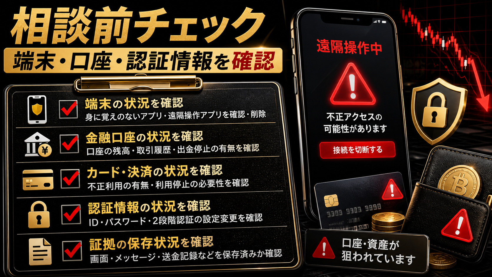 遠隔操作アプリ投資詐欺の相談前チェックリスト