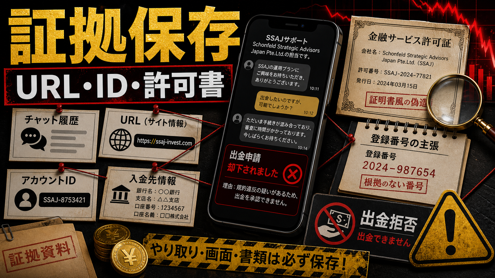 SSAJを名乗る投資勧誘で保存すべき証拠