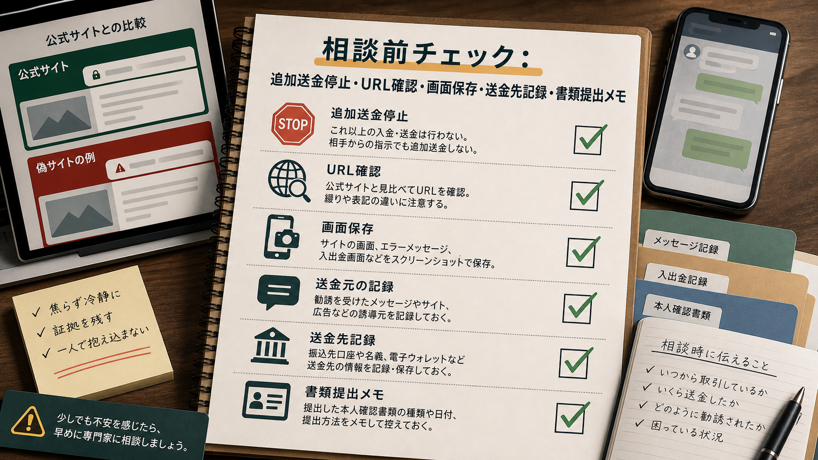 四国アライアンス証券を装った偽サイトの相談前チェックリスト
