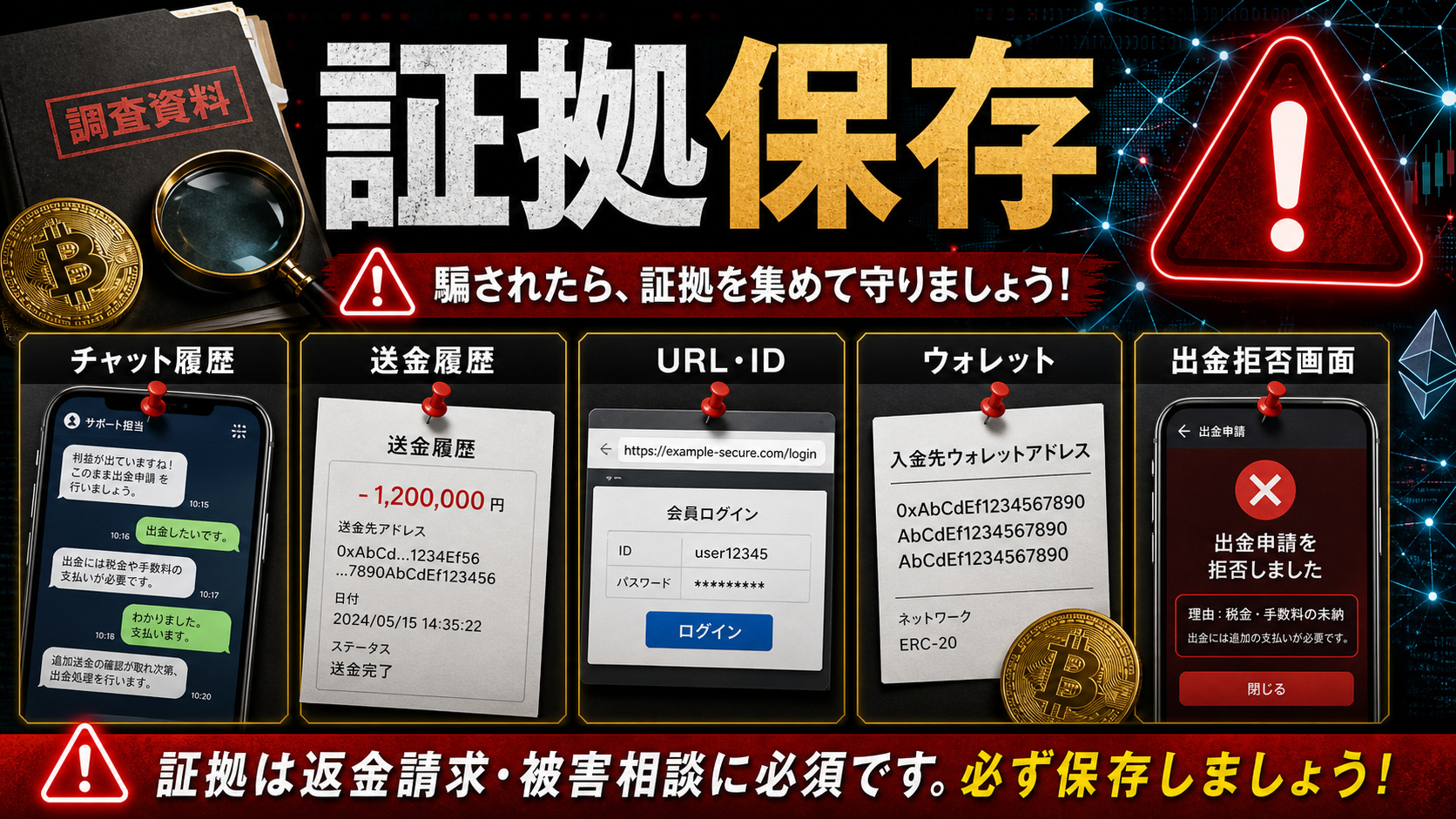Silvercrest証券を騙る出金トラブルで保存すべき証拠