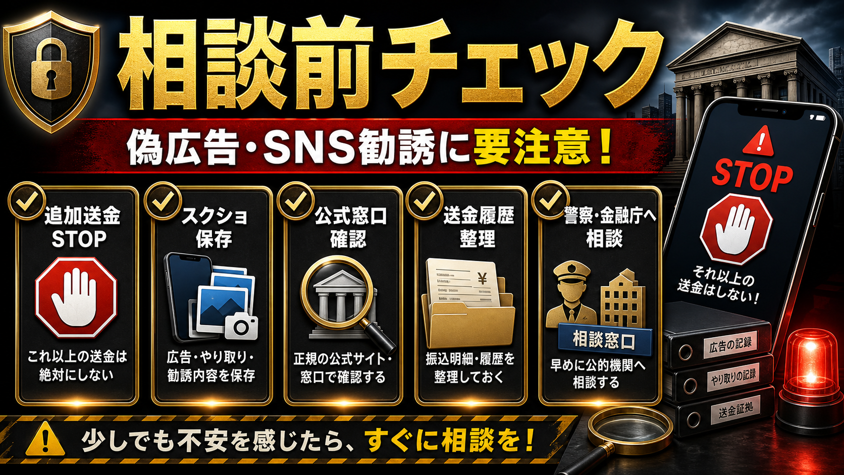 SMBC日興証券名をかたる偽広告やSNS勧誘の相談前チェックリスト