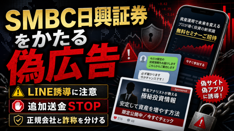 SMBC日興証券をかたる偽広告・SNS勧誘に注意｜LINE誘導・偽サイトの危険サイン