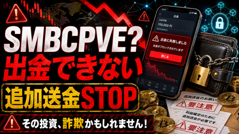 SMBCPVEは投資詐欺？出金できない・追加請求の危険サインを解説