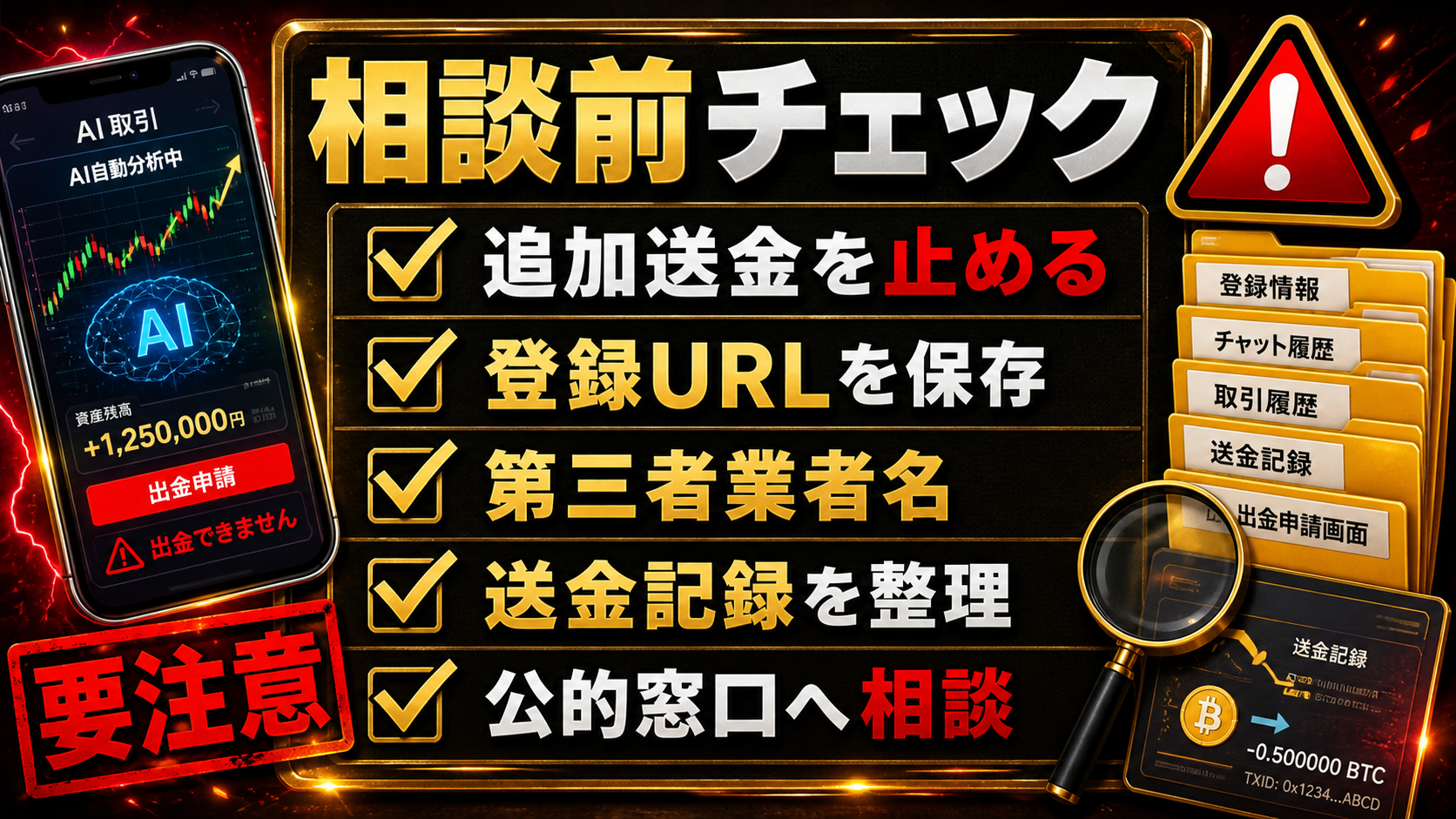 TensakuAIの出金トラブル相談前チェックリスト