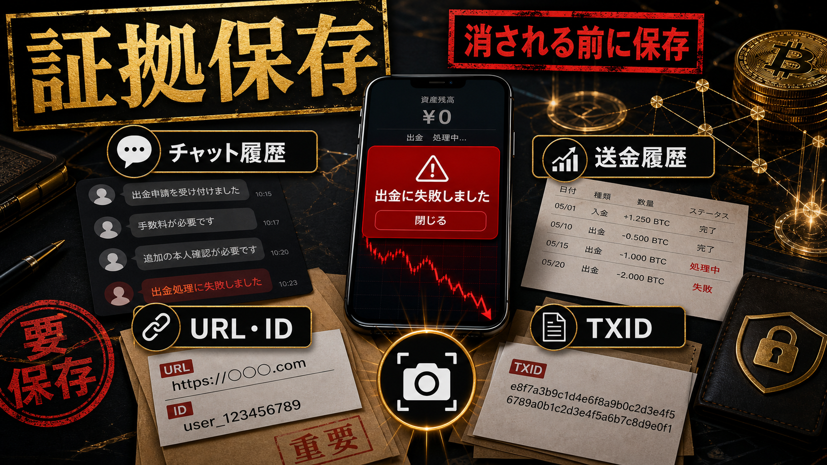 仮想通貨バンクの出金トラブルで保存すべき証拠