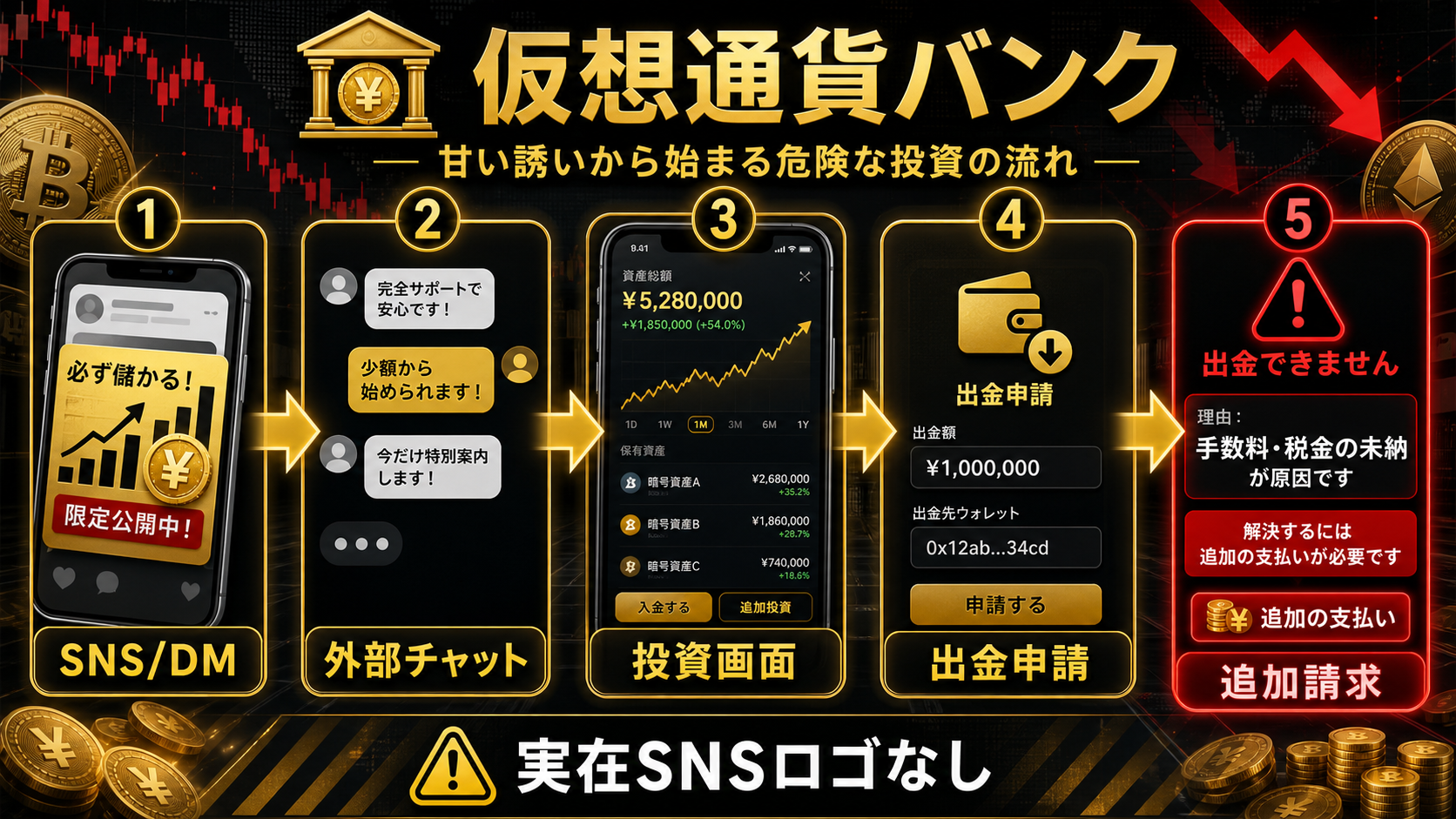 仮想通貨バンクへ誘導される流れ