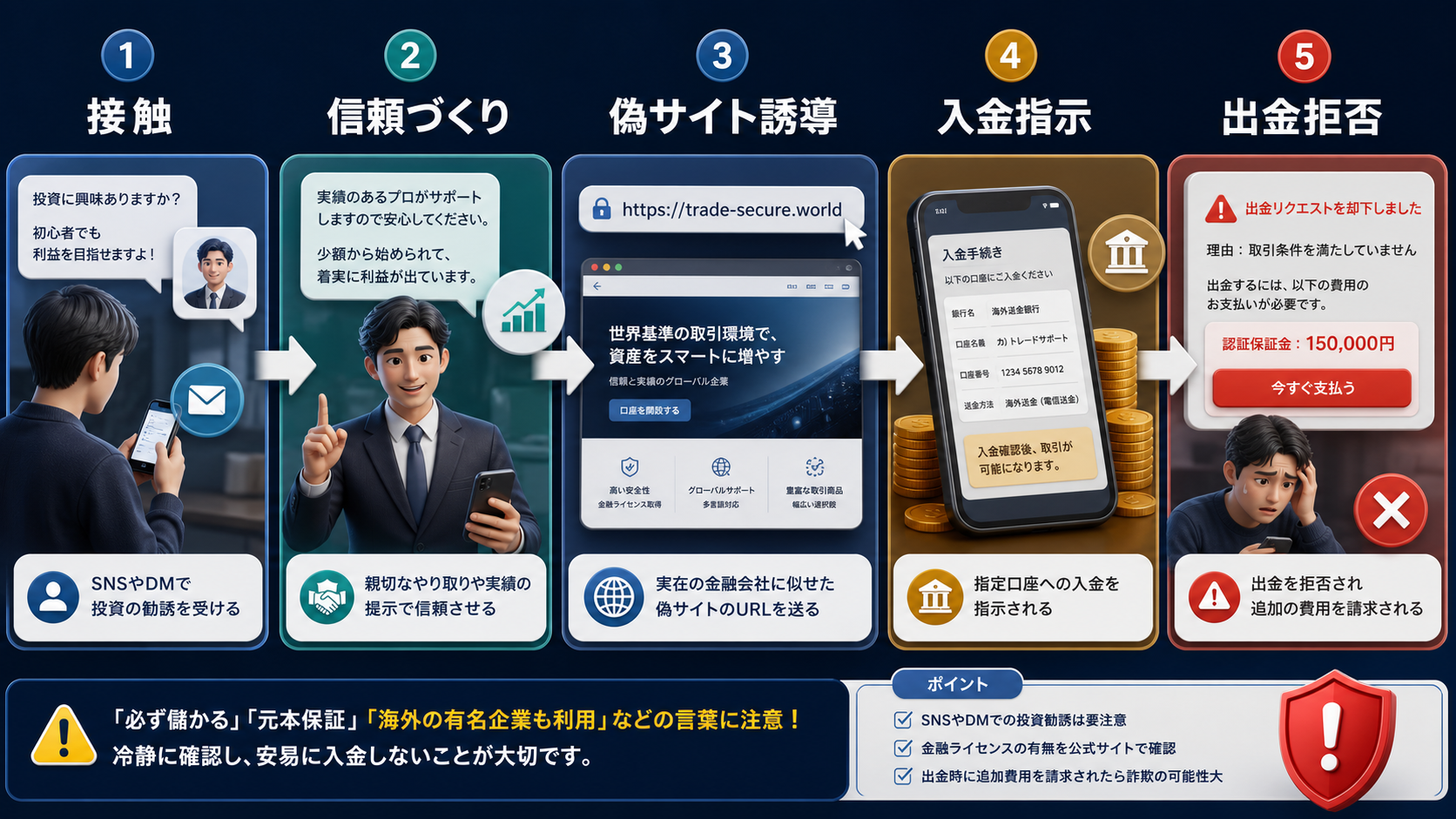Wisdompoint Capitalの偽サイトへ誘導される流れ
