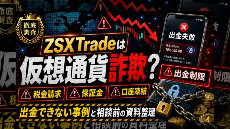 ZSXTradeは仮想通貨詐欺？出金できないトラブルも？
