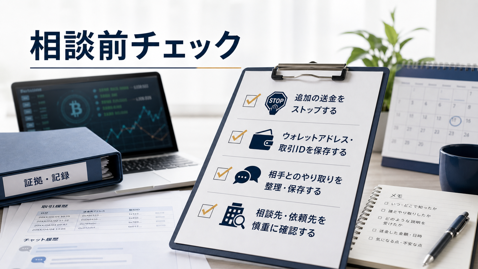 仮想通貨詐欺で調査会社に相談する前のチェックリスト