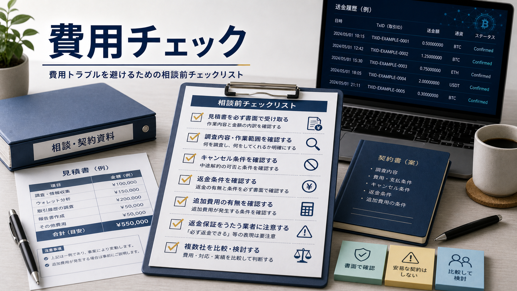 仮想通貨詐欺で調査会社に相談する時の費用チェックリスト
