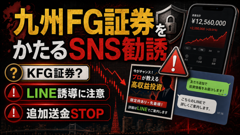 九州FG証券（KFG証券）をかたるSNS勧誘に注意｜社長名・LINE誘導・偽サイトの危険サイン